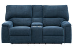 Dickinson 2-Pc Indigo Fabric Manual Recliner Sofa Set