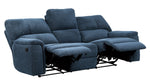 Dickinson Indigo Chenille Fabric Manual Recliner Sofa