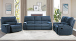 Dickinson Indigo Fabric Manual Recliner Loveseat