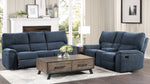 Dickinson Indigo Fabric Manual Recliner Loveseat