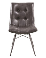 Dittnar 4 Grey Leatherette/Gunmetal Side Chairs