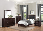 Edina Espresso/Black Wood/Vinyl Twin Panel Bed