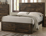 Elettra Antique Walnut Wood Queen Bed