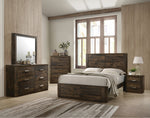 Elettra Antique Walnut Wood Queen Bed