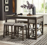 Elias 2 Gray Fabric/Wood Counter Height Stools