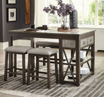 Elias Gray/Gunmetal Wood Counter Height Table