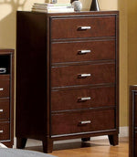 Enrico I Brown Cherry Wood 5-Drawer Chest