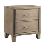 Enrico I Gray Wood 2-Drawer Nightstand