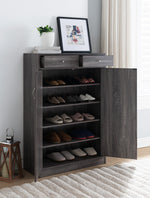 Erica Distressed Grey Wood Shoe Cabinet