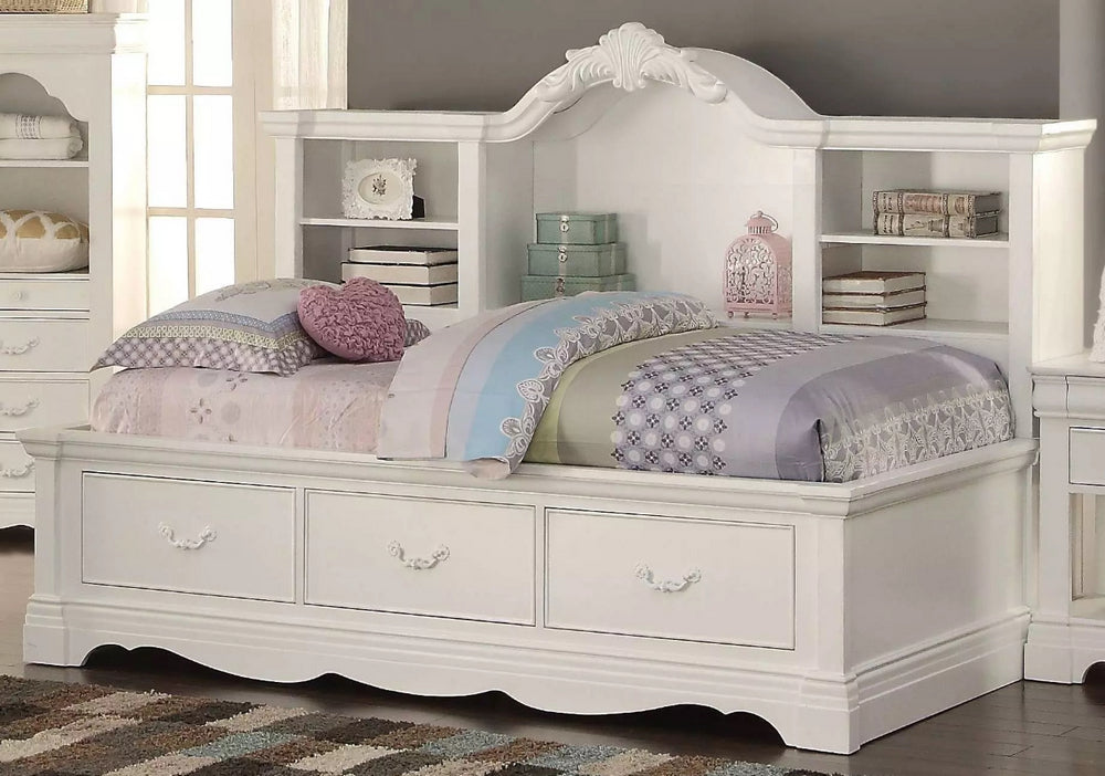 Estrella White Pine Wood Twin Daybed with Storage