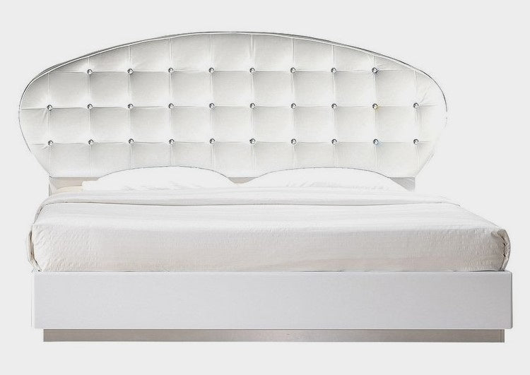 France White Lacquer Cal King Bed (Oversized)