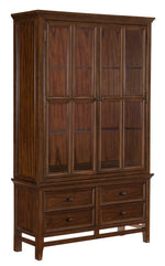 Frazier Park Brown Cherry Wood Buffet with Hutch