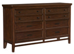 Frazier Park Brown Cherry Wood 6-Drawer Dresser