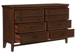 Frazier Park Brown Cherry Wood 6-Drawer Dresser