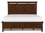 Frazier Park Brown Cherry Wood King Bed with Storage