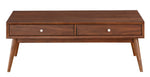 Frolic Brown Wood 2-Drawer Cocktail Table