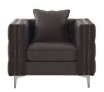 Gillian II Dark Gray Velvet Button Tufted Chair