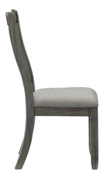 Granby 2 Gray Fabric/Antique Gray Wood Side Chairs