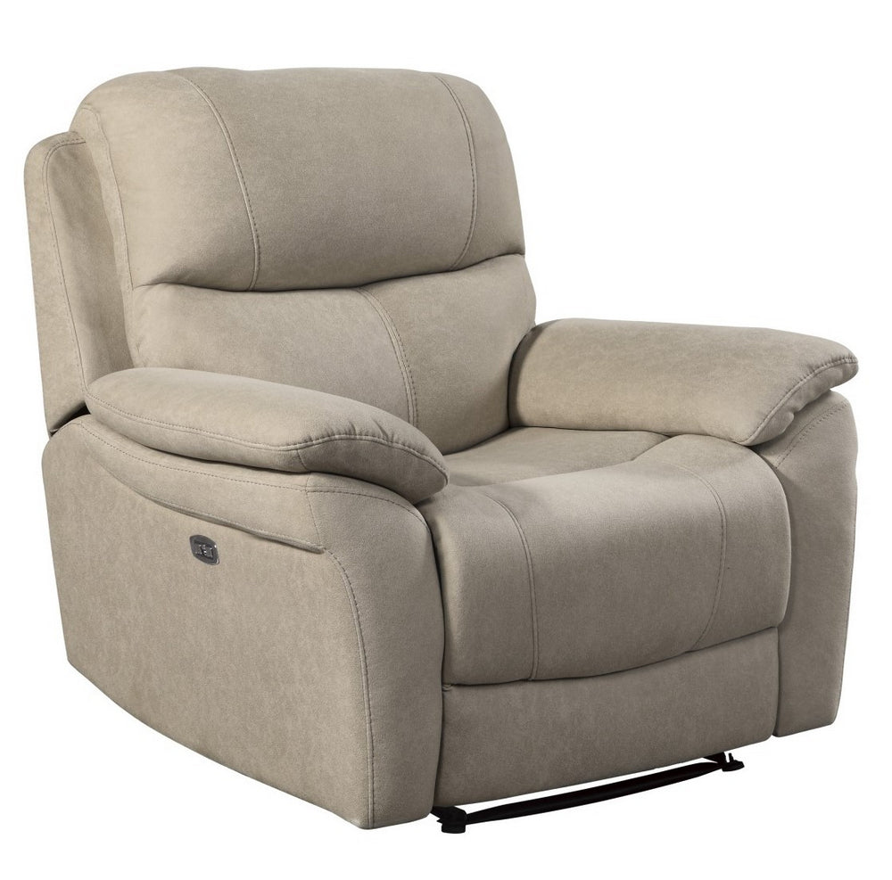 Longvale Tan Polished Microfiber Power Recliner