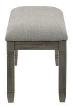 Granby Gray Fabric/Antique Gray Wood Dining Bench