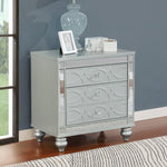 Gunnison Silver Metallic Wood 2-Drawer Nightstand