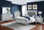 Gunnison Silver Metallic Wood Queen Panel Bed