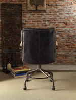 Harith Vintage Blue Top Grain Leather Executive Office Chair