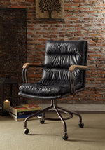 Harith Vintage Blue Top Grain Leather Executive Office Chair