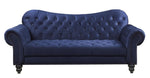 Iberis Navy Velvet Sofa with Rolled Armrest