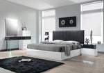 Ireland White & Dark Grey Wood Cal King Bed