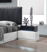 Ireland White & Dark Grey Wood Nightstand