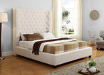 Jamie Cream Velvet Cal King Bed (Oversized)