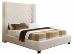 Jamie Cream Velvet King Bed (Oversized)