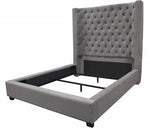 Jamie Grey Velvet Cal King Bed (Oversized)