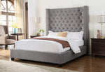 Jamie Grey Velvet King Bed (Oversized)