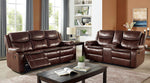 Jeanna Brown Leatherette Manual Recliner Sofa