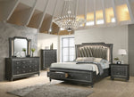 Kaitlyn Metallic Gray Wood Chest with 5 Drawers