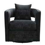 Kennedy Black Velvet Swivel Accent Chair