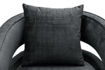 Kennedy Black Velvet Swivel Accent Chair