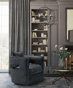 Kennedy Black Velvet Swivel Accent Chair