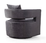 Kennedy Grey Velvet Swivel Accent Chair