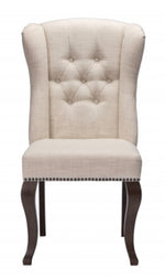 Keri 2 Beige Linen/Wood Side Chairs