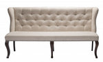 Keri Beige Linen/Wood Dining Bench