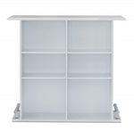 Kite White High Gloss Wood Bar Table with Open Storage