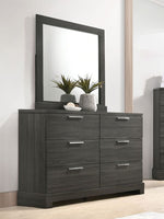 Lantha Gray Oak Hardwood Dresser with 6 Drawers