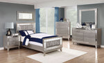 Leighton Metallic Mercury Wood Twin Panel Bed