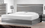 Leon Gray Wood Cal King Bed with LED Light