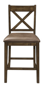 Levittown 2 Brown Wood/Fabric Counter Height Chairs