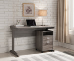 Giada Distressed Grey Wood 2-Drawer File Cabinet with Shelf