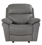 Longvale Gray Microfiber Glider Manual Recliner